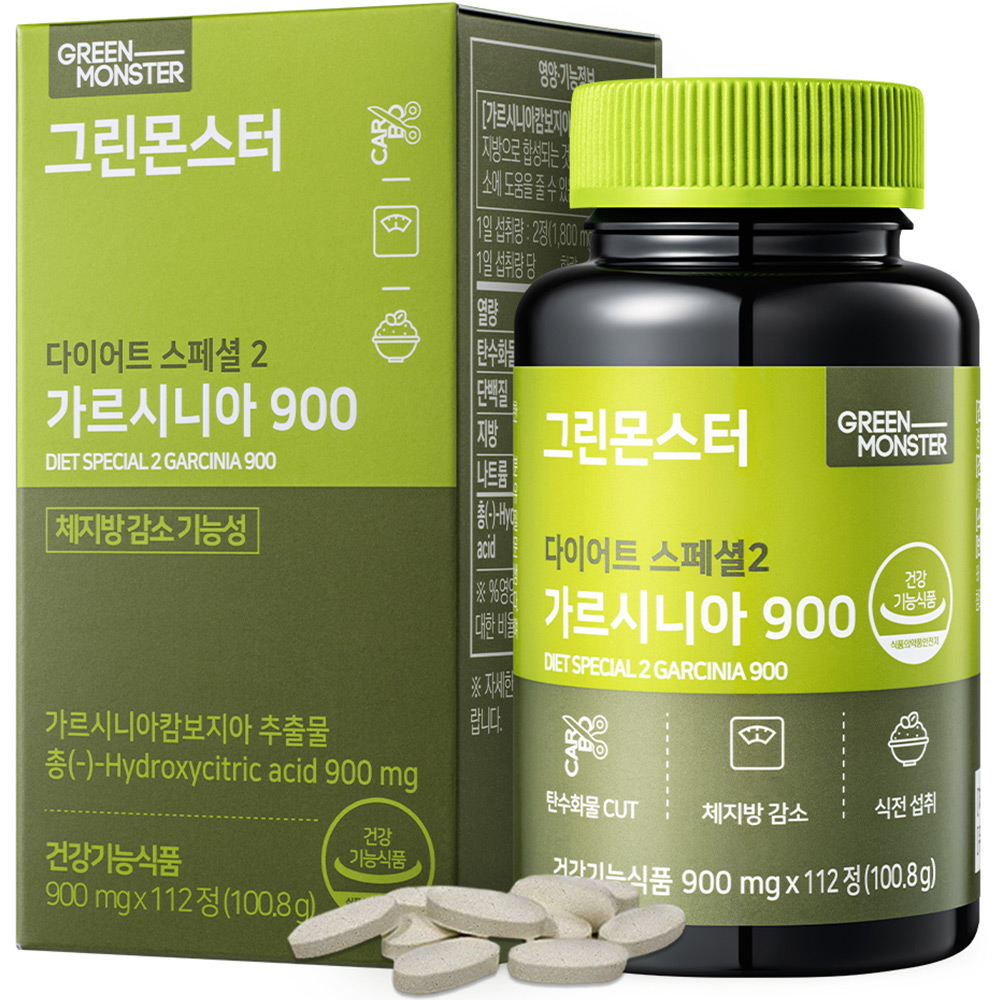 한미양행 그린몬스터 다이어트 스페셜2 가르시니아 900 112정 (1개)
