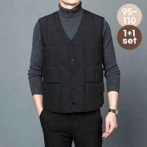 텐제로 1+1세트 남녀공용 겨울 데일리 스쿼드 퀄팅 패딩조끼 이너자켓 W23J-401S_이미지