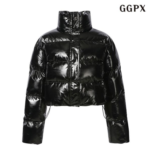  GGPX 여성 글로시 집업 크롭 패딩 점퍼 GODJJ027D