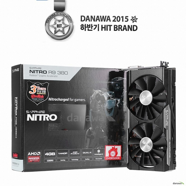 SAPPHIRE 라데온 R9 380 NITRO OC D5 4GB Dual-X