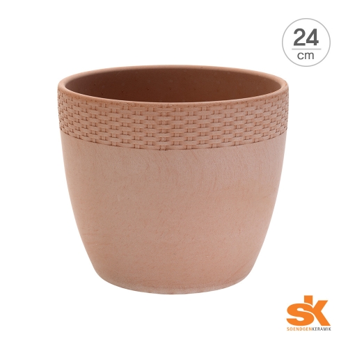 S.K 테라코타 독일토분 인테리어화분 토스카나 라운드 팟 24cm_이미지
