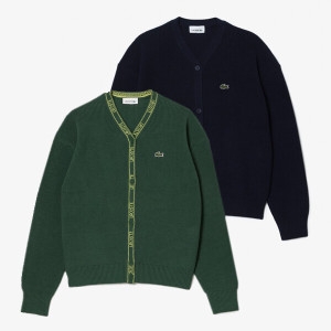 라코스테 LACOSTE 키즈 코튼울 베이직 가디건 AJ9774_이미지