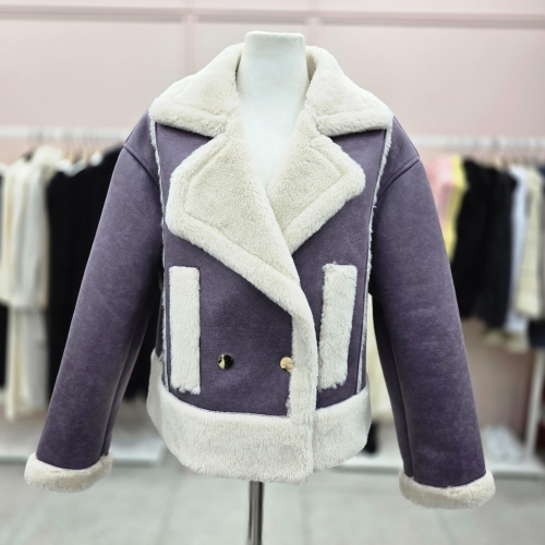 사틴 양모혼방 무스탕 쟈켓S254K166A49 전주김제점_이미지