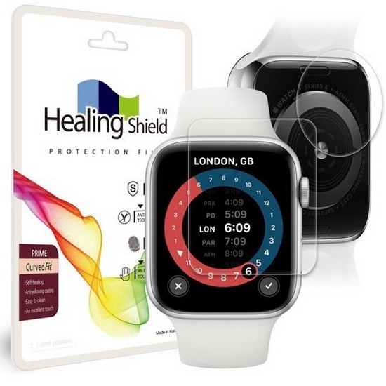 애플워치 SE 44mm 프라임 고광택 액정보호필름 2매+심박센서 2매