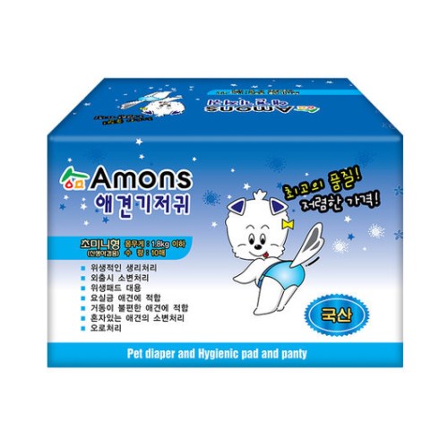 아몬스 애견기저귀 암컷용 초미니형 10매 (1개)_이미지