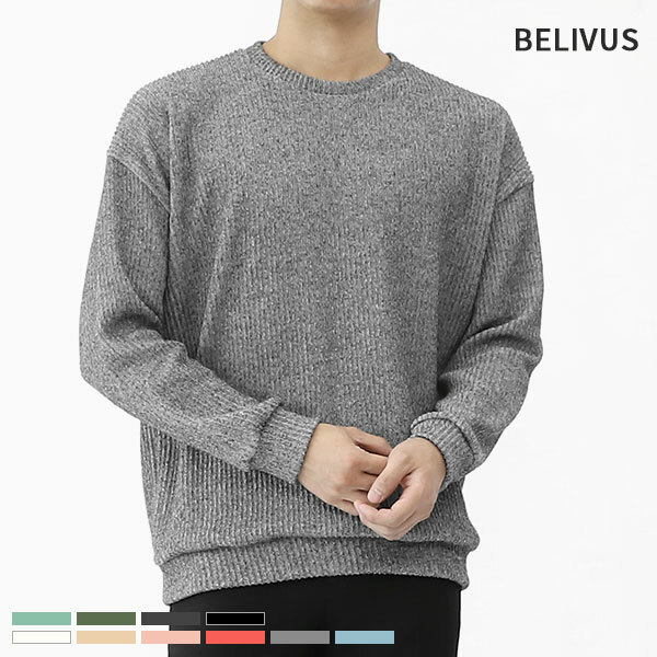 빌리버스 라운드 긴팔 니트 티셔츠 BBN110