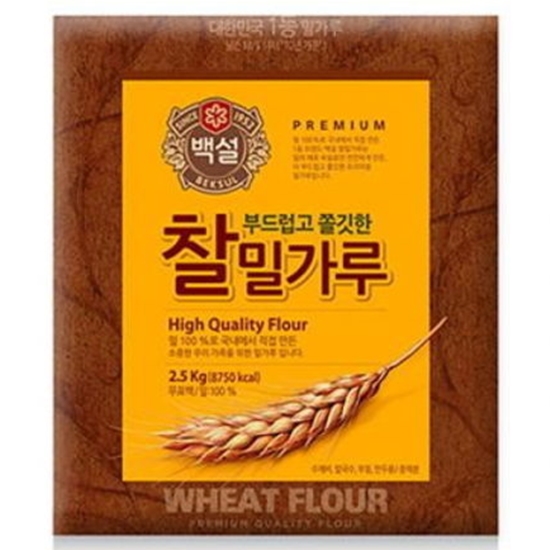 CJ제일제당 백설 찰밀가루 2.5kg (4개)