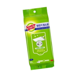 3M 스카치브라이트 스카치 정전기 청소포 리필 대형 30매-부직포 패드 37x19cm 머리카락 먼지 털