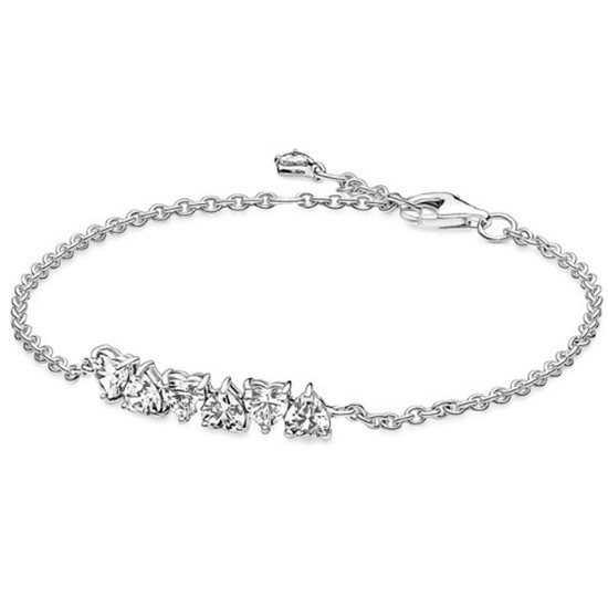 판도라 스파클링 엔드리스 하트 체인 팔찌 591162C01_이미지