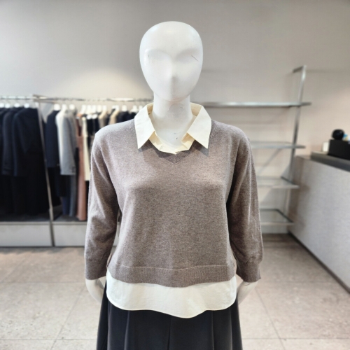 엔씨에프 나이스클랍 셔츠배색 니트풀오버 A261PWK207_이미지