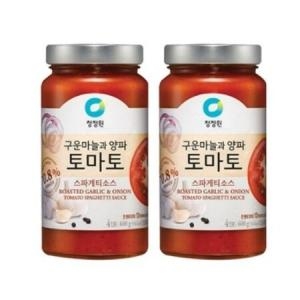 청정원 구운마늘과 양파 토마토 스파게티소스 600g (2개)_이미지
