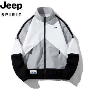 JEEP SPIRIT 봄가을 남성 캐주얼 오버핏 코트 배색 상의 코디 자켓 JP42987