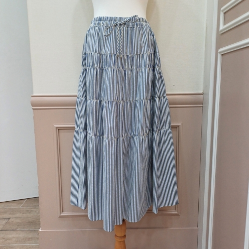 BCBG 여름25 덜트 스트라이프 스커트 B5B5S232_이미지