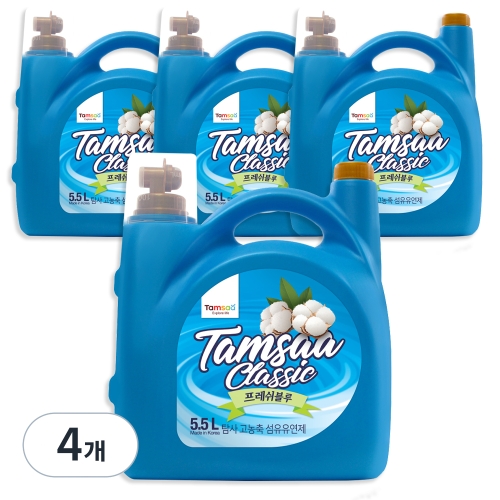 탐사 고농축 섬유유연제 프레쉬 블루 5.5L (4개)_이미지
