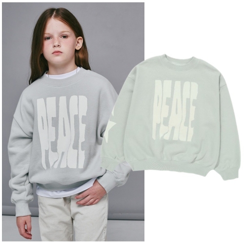 블루테일 라이트 그레이 세미 크롭 맨투맨AZI2TS03LG