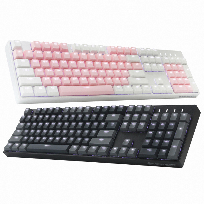 앱코 HACKER K3000 PBT 스페셜 축교환 (화이트, 갈축)_이미지