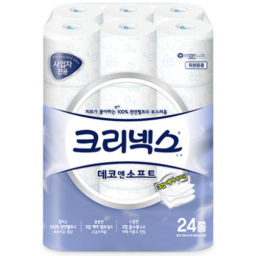 크리넥스 데코 앤 소프트 프리미엄 30m (24롤) (3팩)_이미지