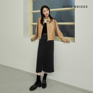 마인드브릿지 H라인그레이절개데님스커트 MYSK6201_이미지