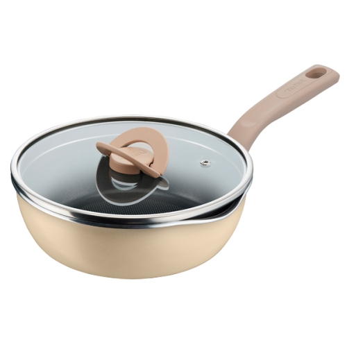 테팔 원픽 IH 냄비팬 양송이베이지 (22cm+유리뚜껑)