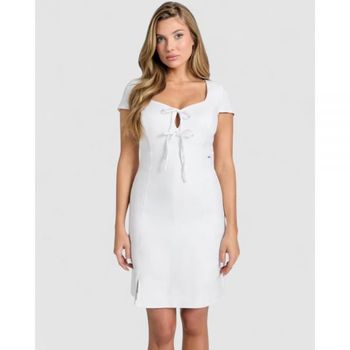게스 이사보 보우스 미니 드레스 순백색 7233339_이미지