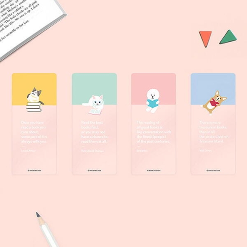 북프렌즈 리딩펫 투명 책갈피 북마크 위티