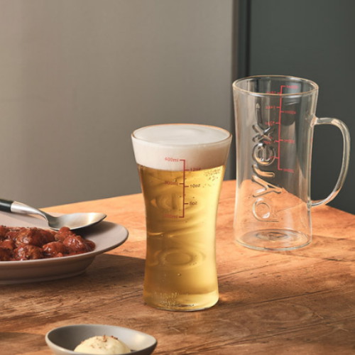 코렐브랜드 파이렉스 ㅤ계량 핸들 맥주컵 500ml (2개)_이미지