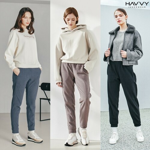  하비 플리스 기모 여성 조거팬츠 트레이닝바지