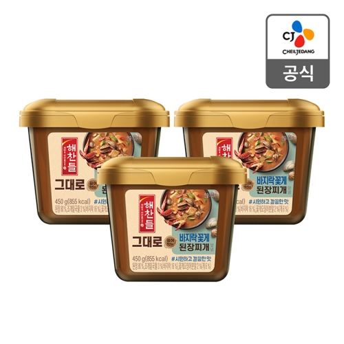 해찬들 그대로 끓여먹는 바지락 꽃게 된장찌개 양념 450g (3개)_이미지