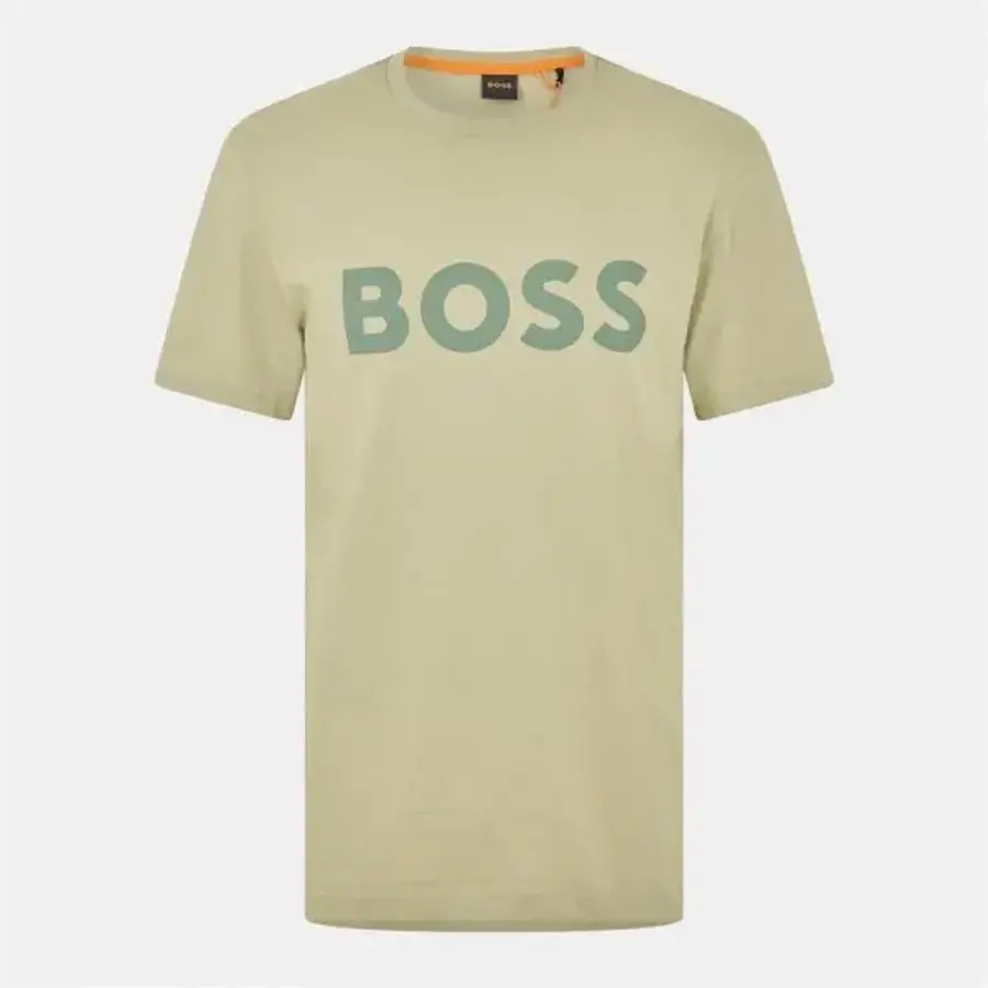 Boss 씽킹 1 티셔츠, 시그니처 로고 오픈 그린 7641550