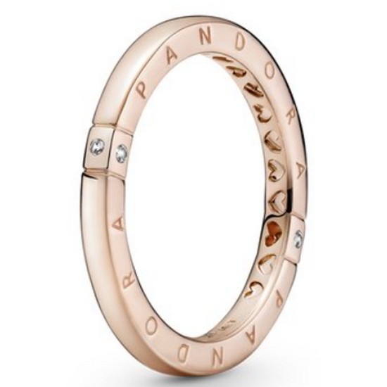 판도라 로고 하트 로즈 반지 189482C01