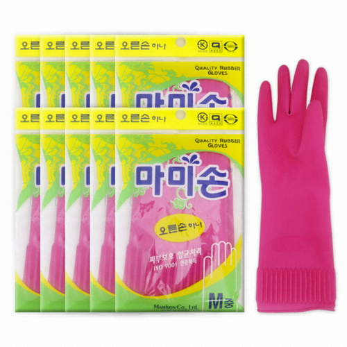 마미손 오른손 하나 고무장갑 (중) (10개)_이미지