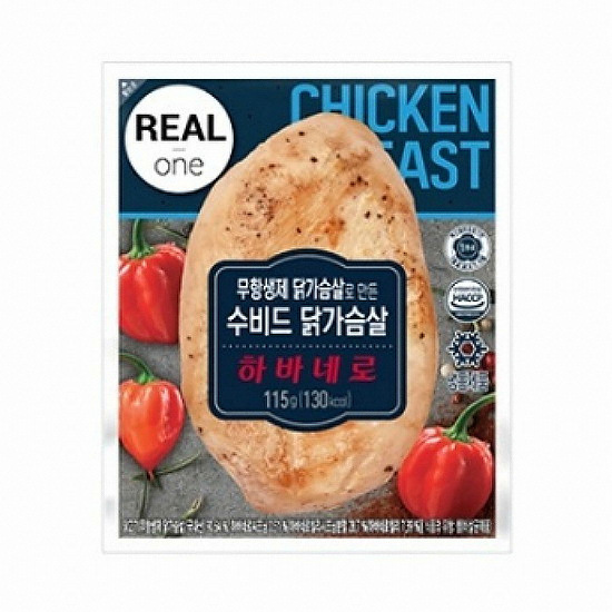 하림 리얼원 무항생제 수비드 닭가슴살 하바네로 115g (1개)