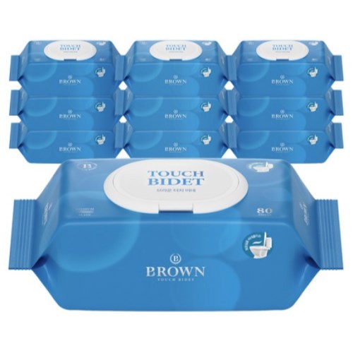 터치 비데 화장실용 물티슈 캡형 80매