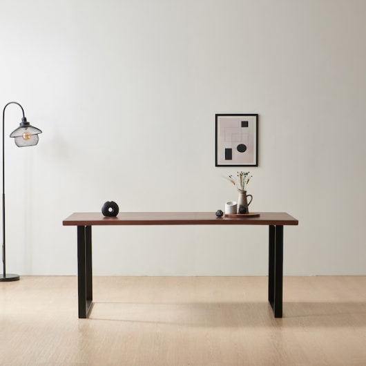 보니애가구 리즈 자바월넛 우드슬랩 40T 통원목 식탁 1800 (의자별도)_이미지