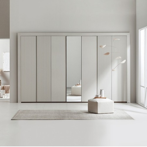 한샘 아트월 거울 붙박이장 대칭형 행거형 (270cm)_이미지