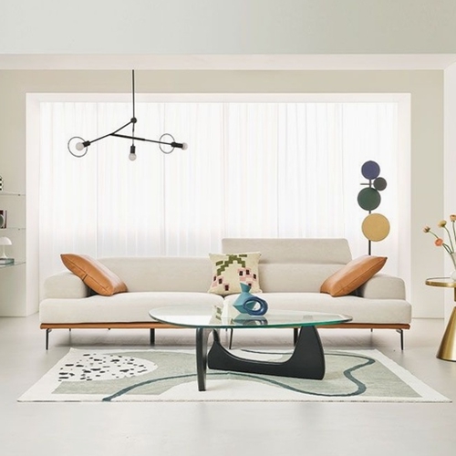 에싸 레반트 컴팩트 헤드기능 리브 패브릭 소파 4인용 (스툴별도)_이미지