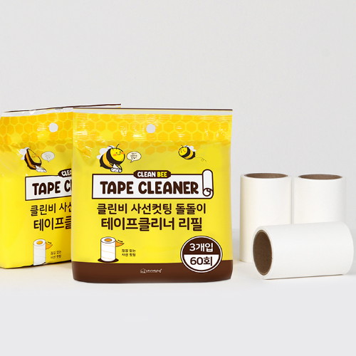 네이쳐리빙 클린비 사선컷팅 돌돌이 테이프클리너 리필 8cm 3롤 (3개)_이미지
