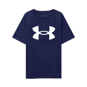 키즈 히트기어 UA 테크 빅로고 주니어 아동 반팔 티셔츠 1363283-410