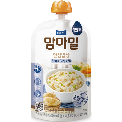 매일유업 맘마밀 안심밥상 닭백숙 찹쌀진밥 140g (1개)_이미지