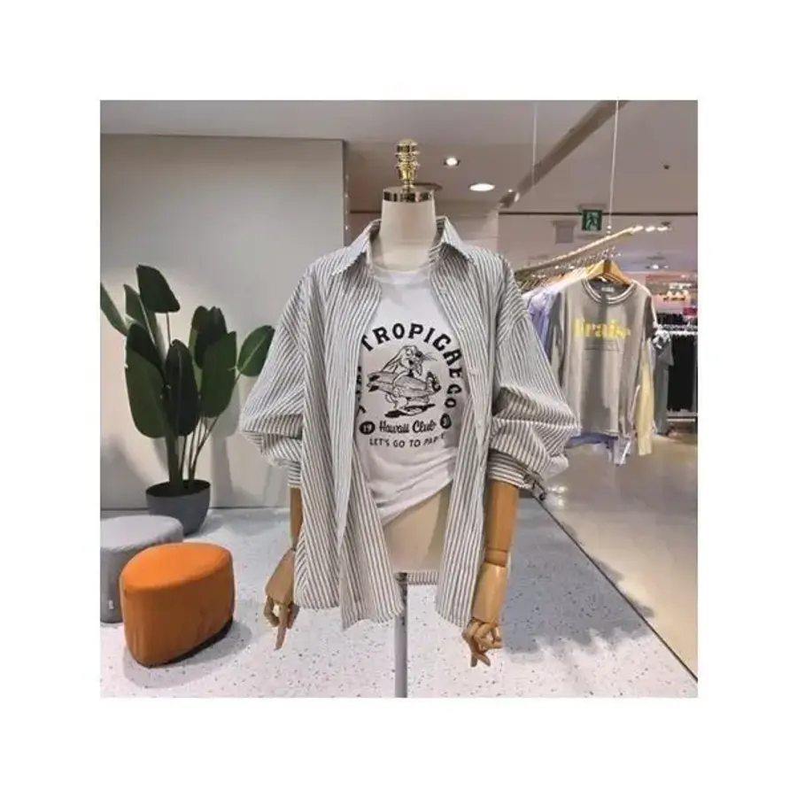 에잇컨셉 C25D7FNB057 루즈핏 모던 줄지셔츠_이미지