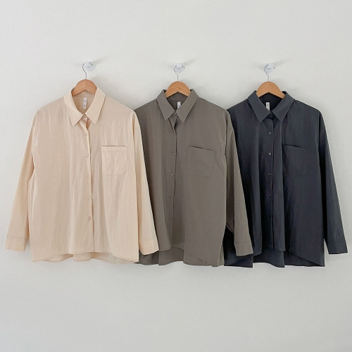 아이우먼 빅사이즈무지셔츠 S567L408 여리실루엣베이직남방 GO_이미지