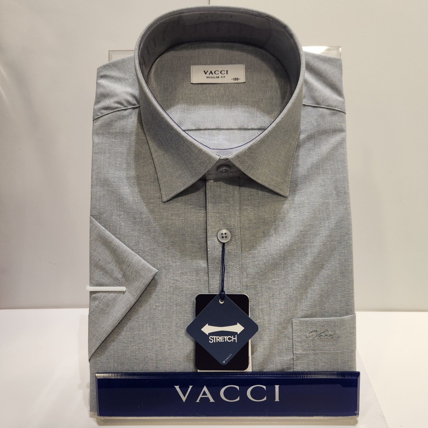 바찌 카치온 비지니스 스판 일반핏 반소매 셔츠 VD1O2BR603G0_이미지