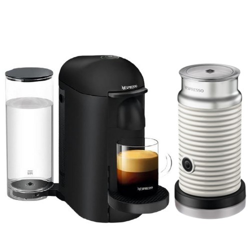 네스프레소 버츄오 플러스 + 에어로치노3 (매트블랙+화이트)