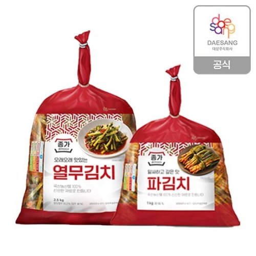 종가 열무김치 2.5kg + 파김치 1kg