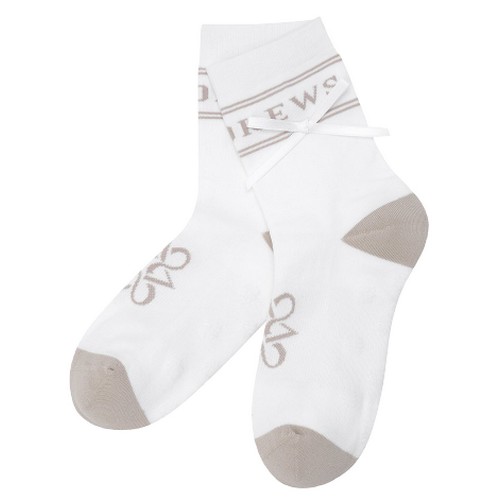 세인트앤드류스 스트라이프 로고 자카드 리본 중목 양말 821C3SC751 BG_이미지