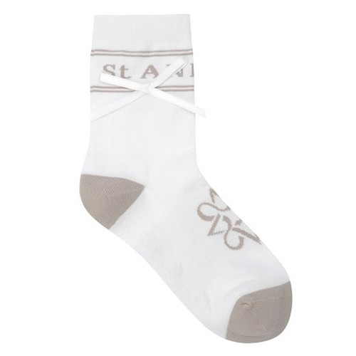 세인트앤드류스 스트라이프 로고 자카드 리본 중목 양말 821C3SC751 BG_이미지