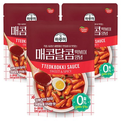 동원F&B 하루미 매콤달콤 떡볶이 양념 130g (3개)_이미지