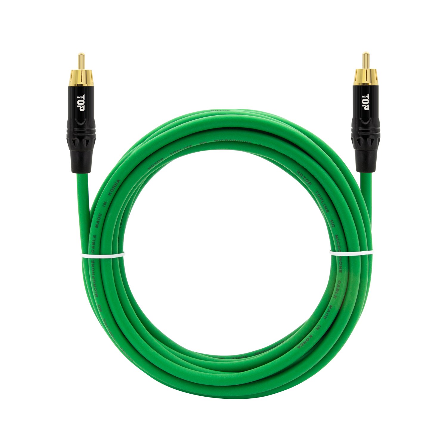 탑라인에이치디 HDTOP RCA to RCA 오디오 케이블 블랙그린 (7m, HT-TP6677)_이미지