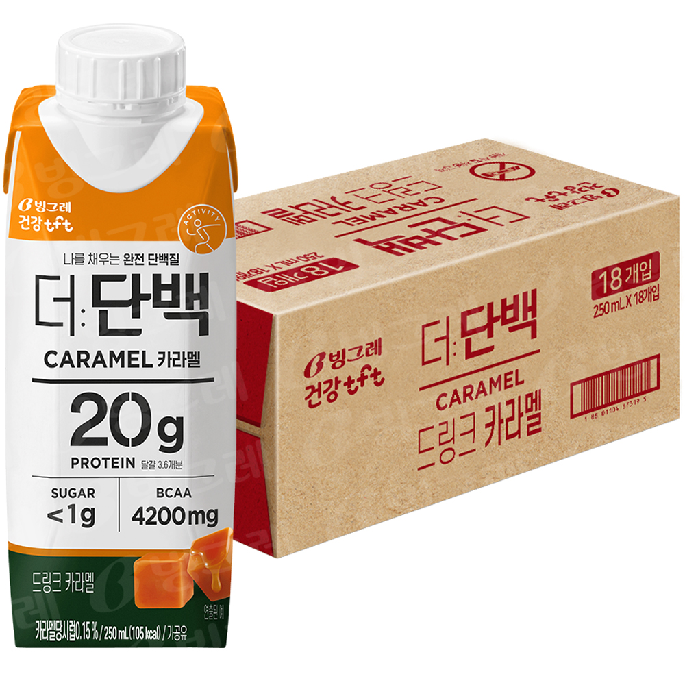 빙그레 더단백 드링크 카라멜 250ml (18개)_이미지