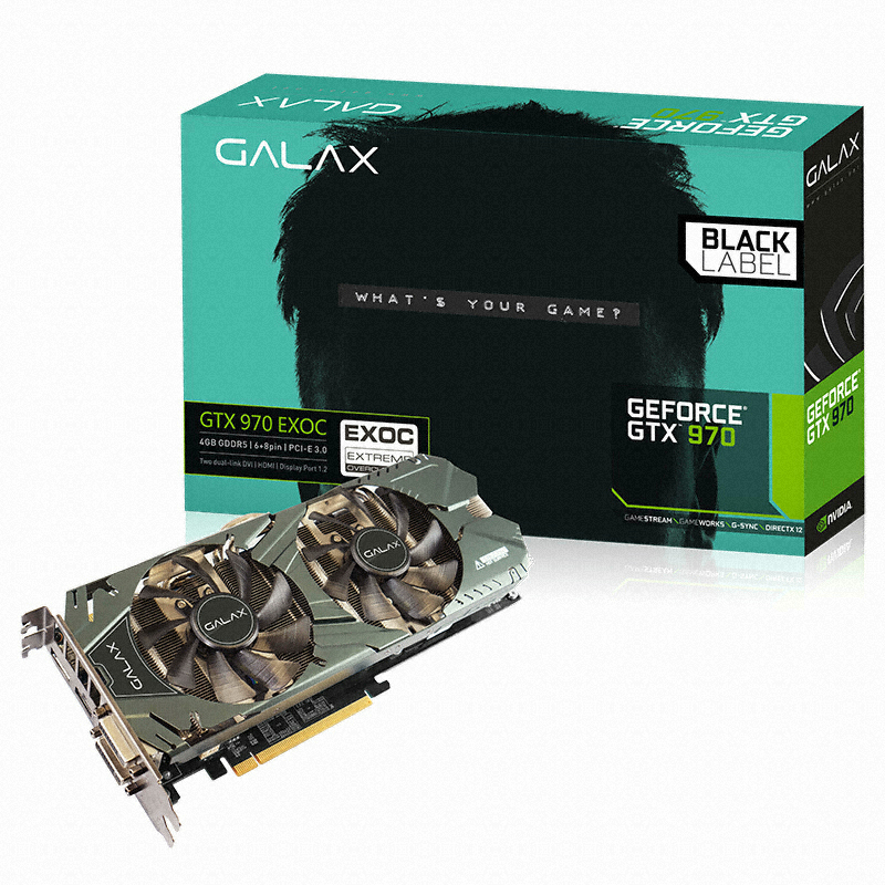 갤럭시 GALAX 지포스 GTX970 EX OC D5 4GB BLACK LABEL_이미지
